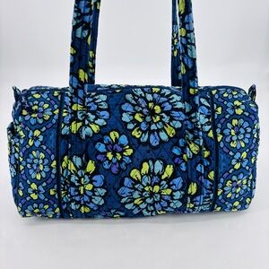 Vera Bradley Indigo Pop Floral Print Quilted Travel Weekender Diaper Duffle Bag